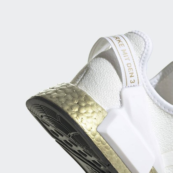 ADIDAS | NMD R1 V2 Shoes | Cloud White Gold Metallic - Womens US 5.5 - Picture 3 of 12
